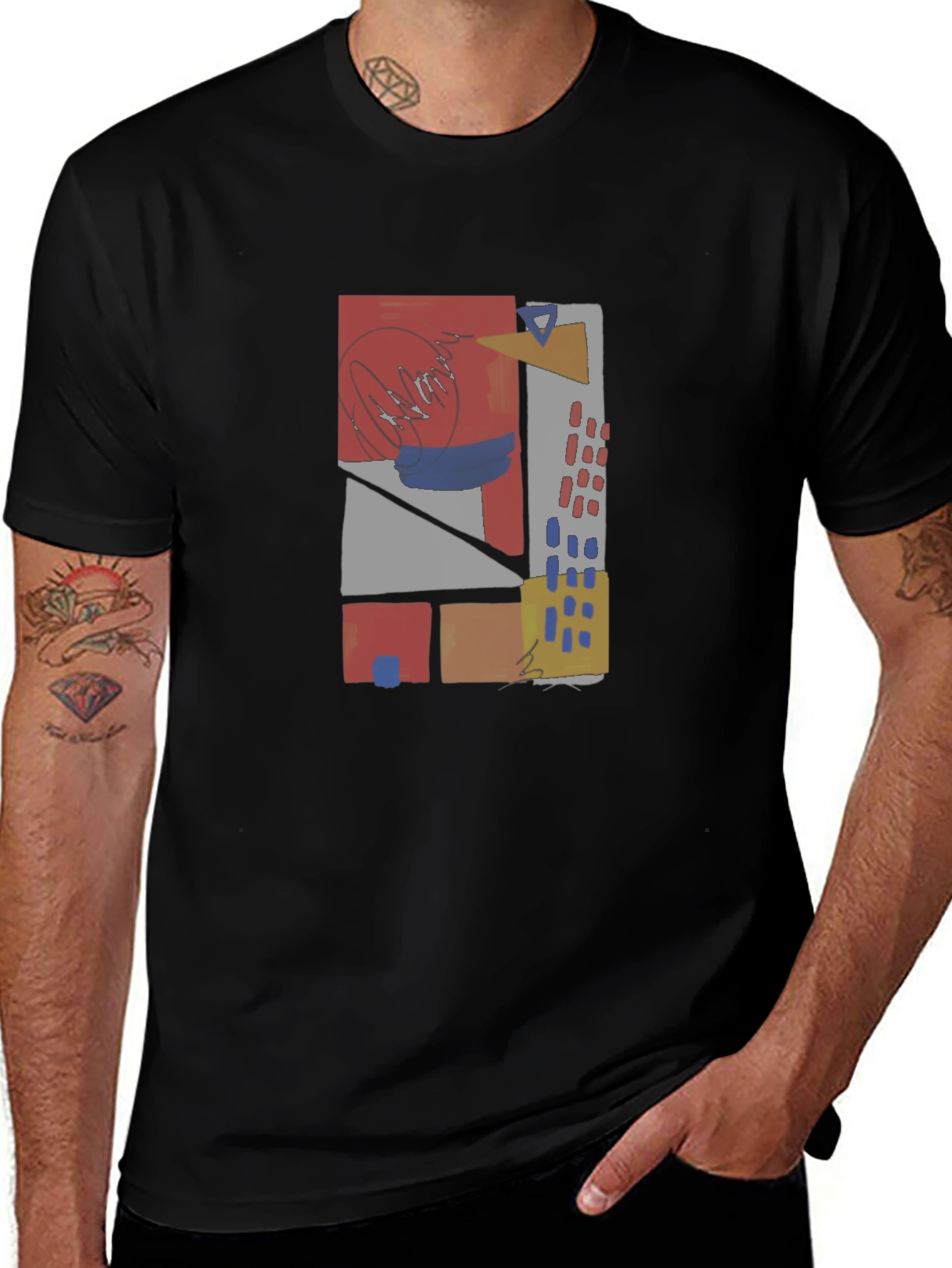 Abstract Geometric T-Shirt - Modern Art Wear