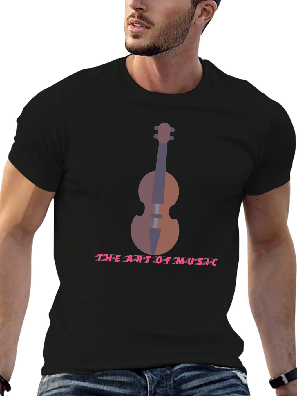 Art of Music T-Shirt - Black Musical Instrument Design