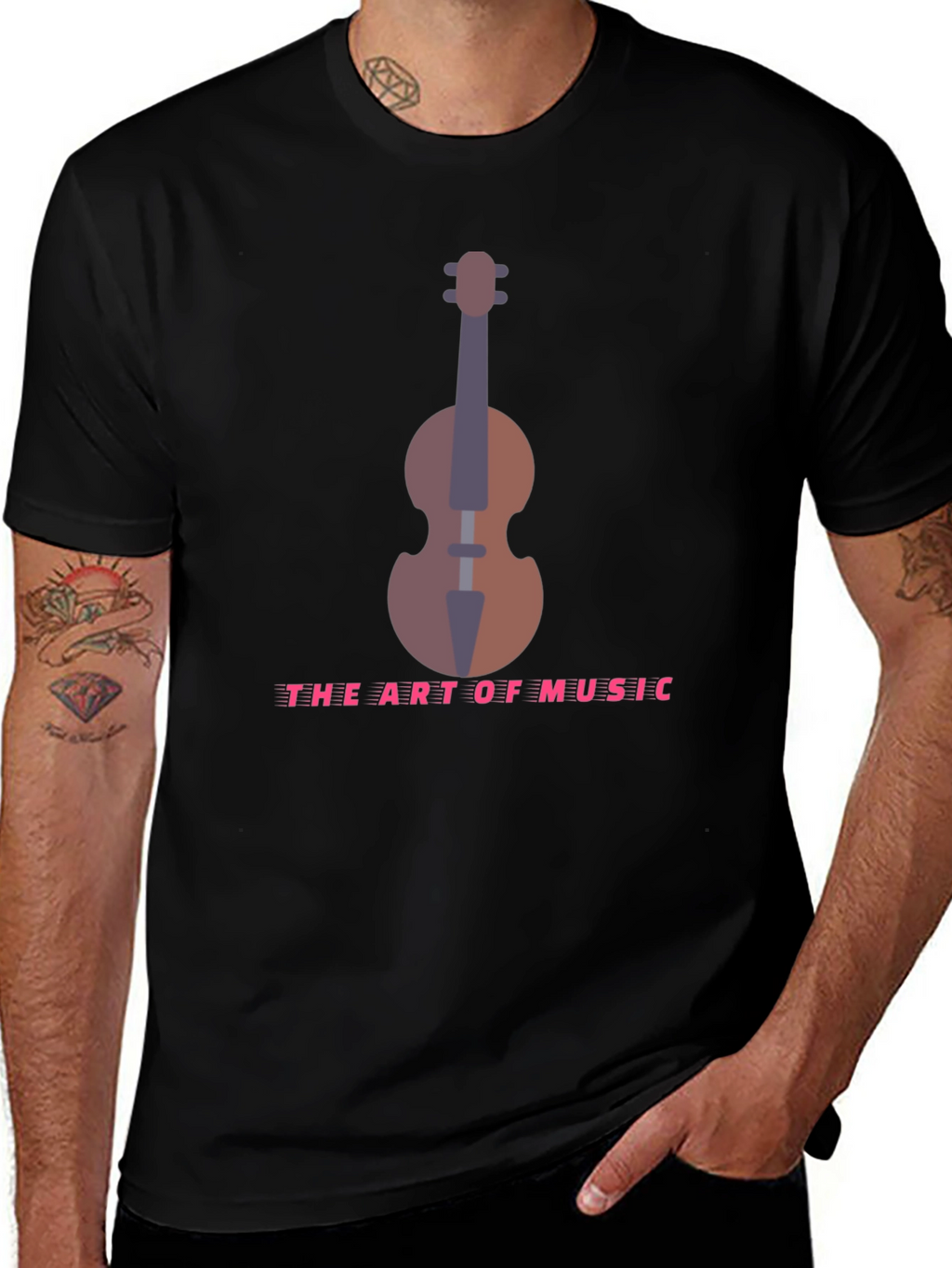Art of Music T-Shirt - Black Musical Instrument Design