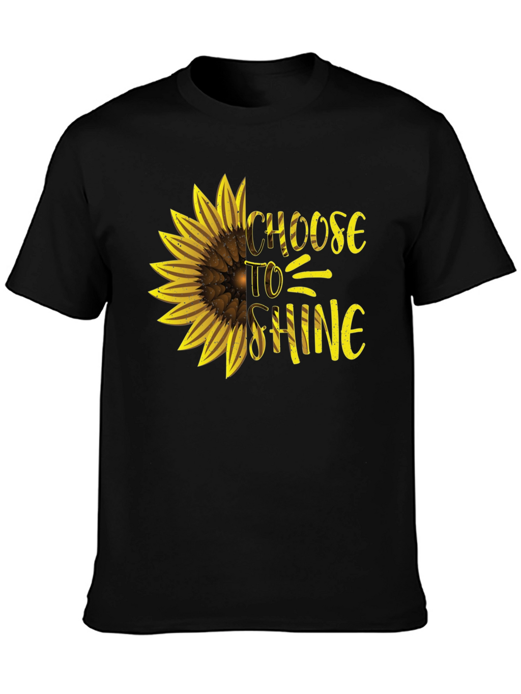 Choose to Shine Sunflower Graphic Tee - Black