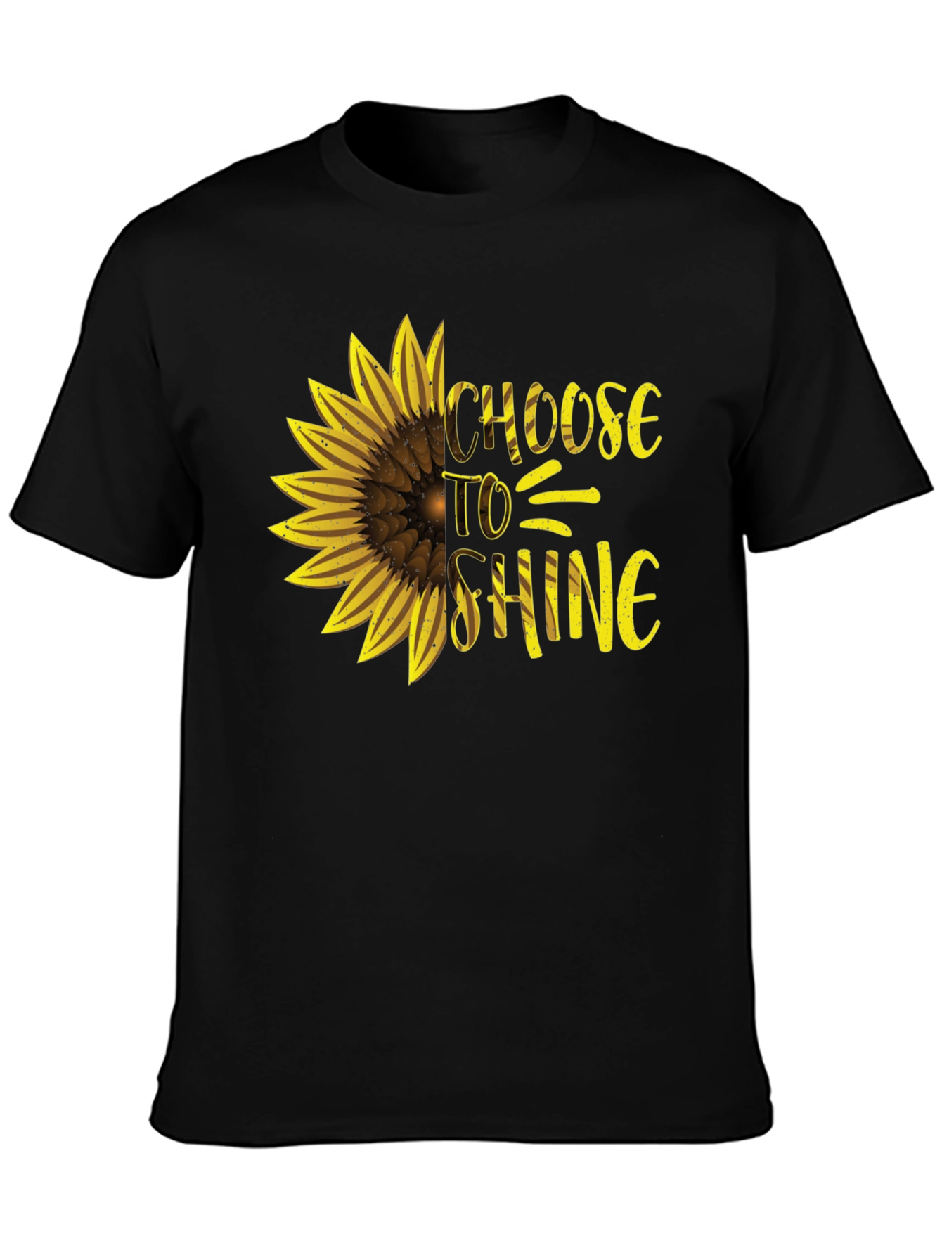 Choose to Shine Sunflower Graphic Tee - Black