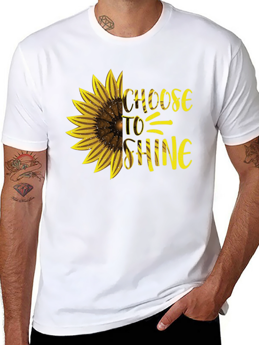 Choose to Shine Sunflower Graphic Tee - Black