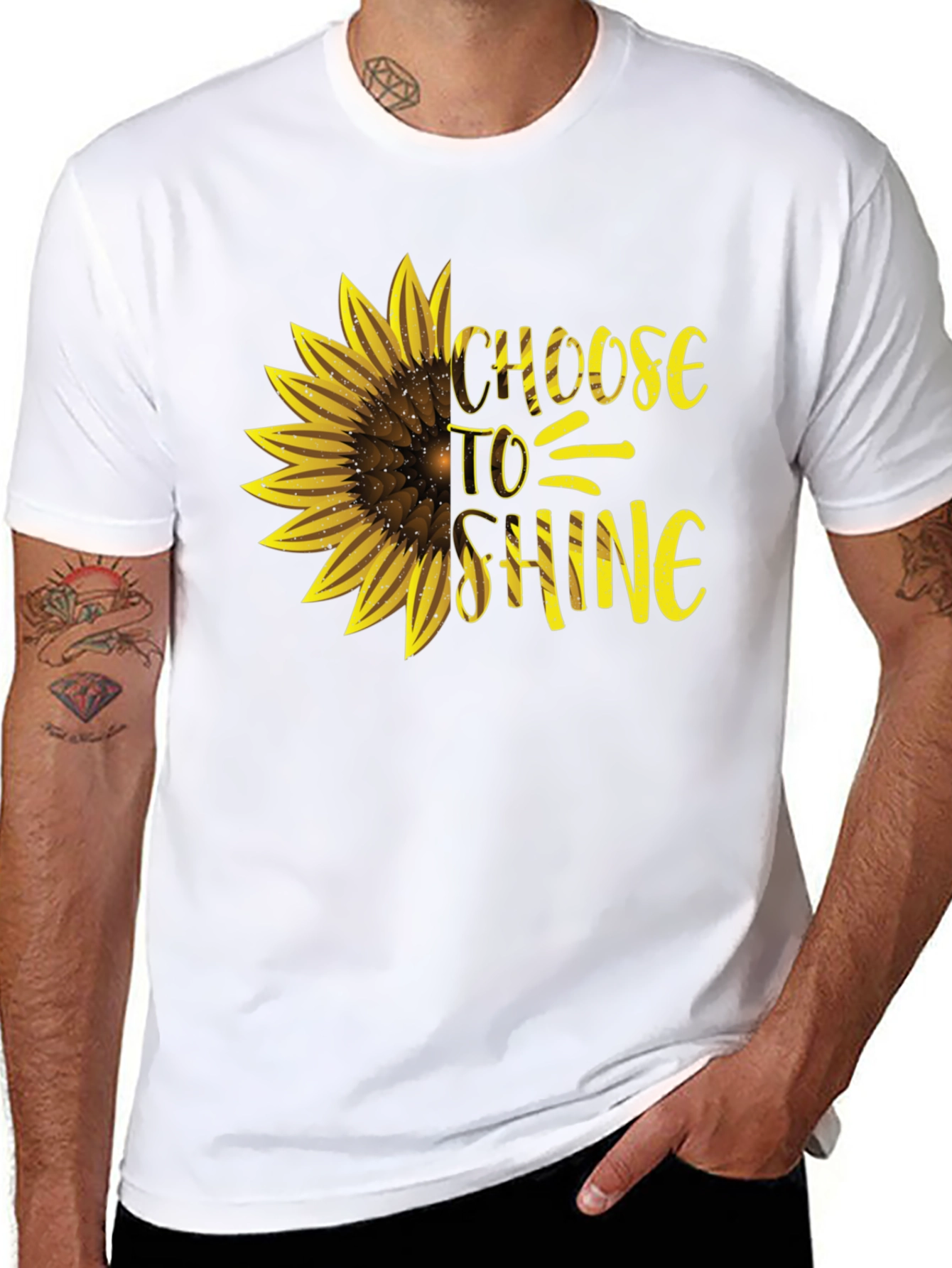 Choose to Shine Sunflower Graphic Tee - Black