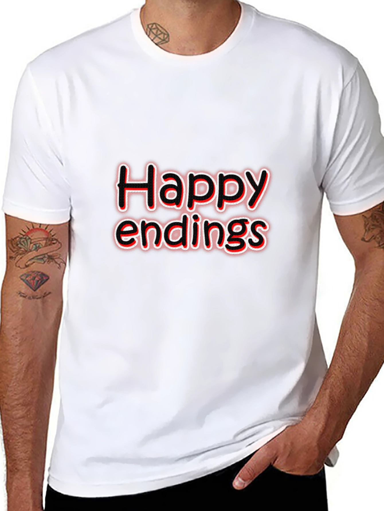 Happy Endings Graphic T-Shirt - Black