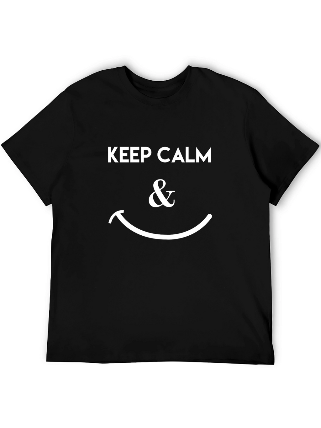 Keep Calm & Smile Black T-Shirt