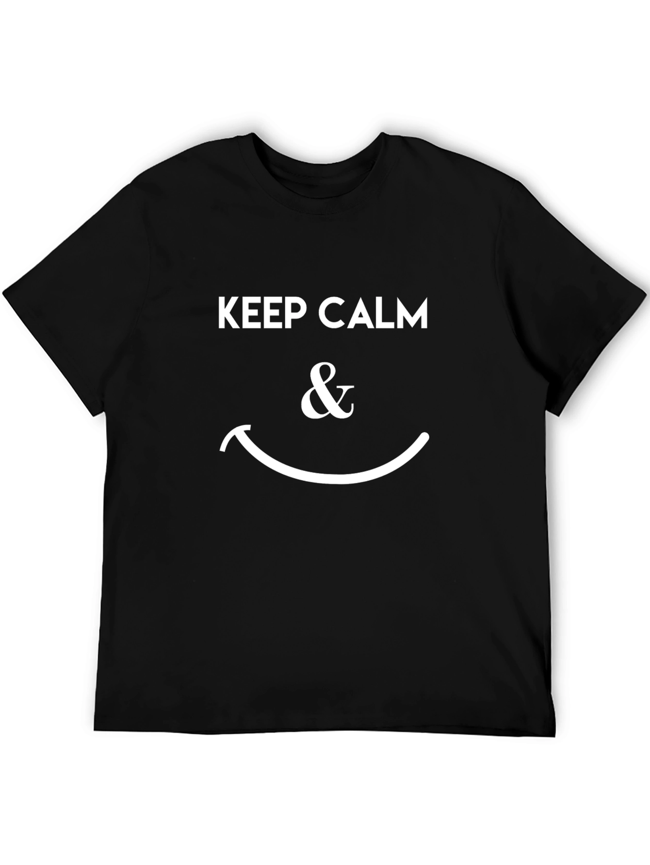 Keep Calm & Smile Black T-Shirt