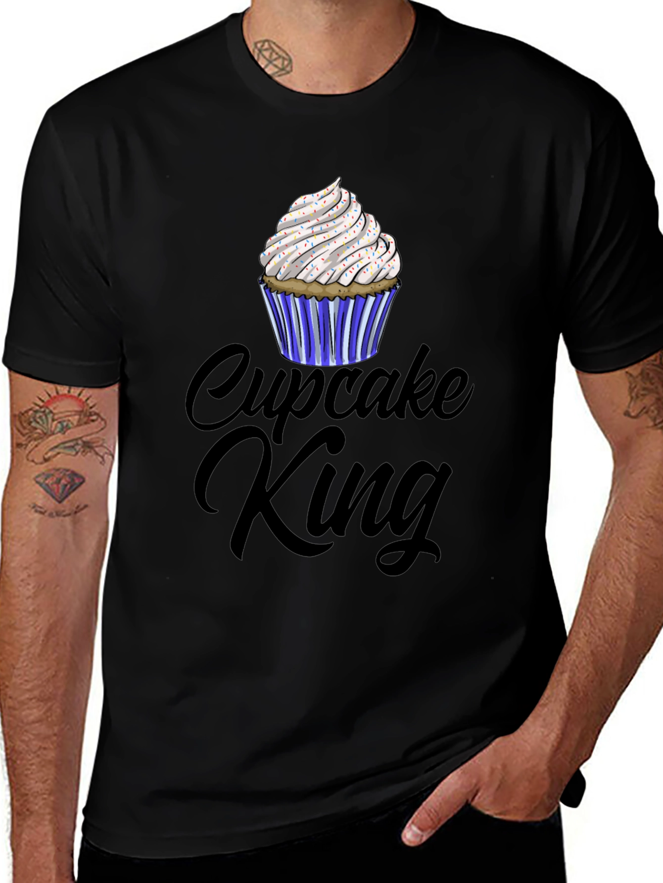 Cupcake King Graphic T-Shirt - Black