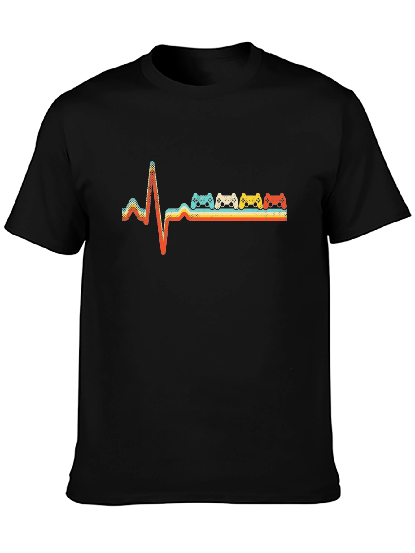 Retro Gamer Heartbeat T-Shirt - Gaming Pulse Tee