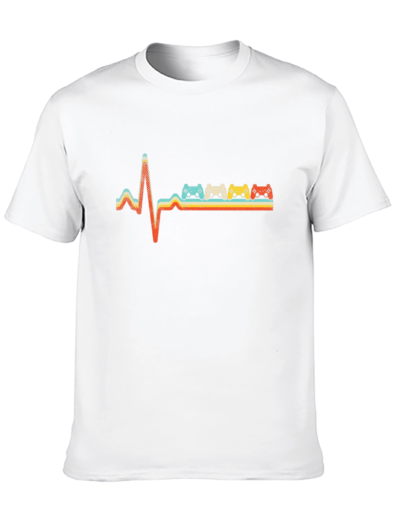 Retro Gamer Heartbeat T-Shirt - Gaming Pulse Tee