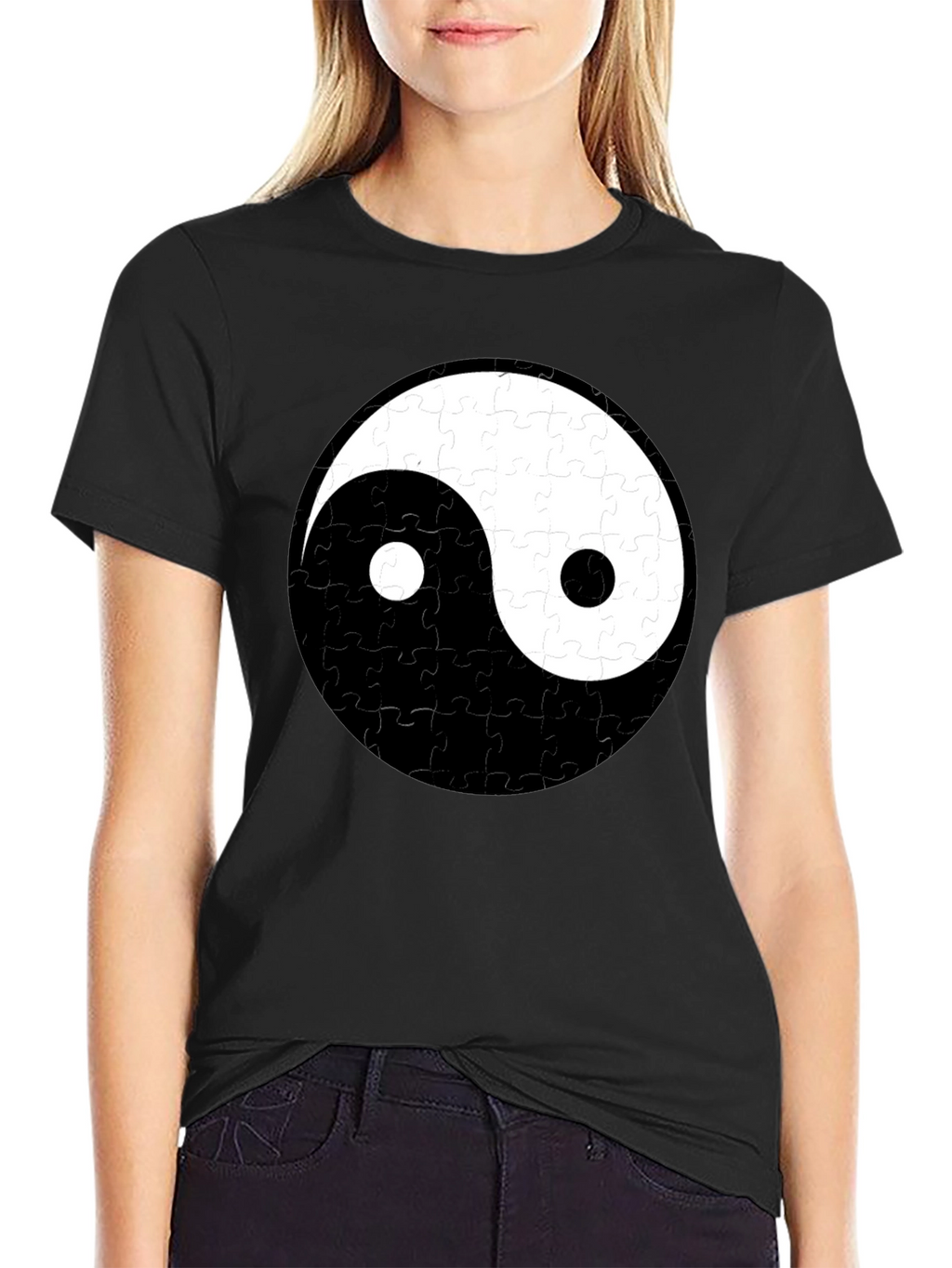 Yin Yang Puzzle Piece T-Shirt - Balance & Style