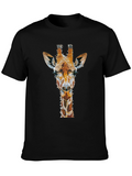 Giraffe Art Print T-Shirt - Unique Graphic Tee