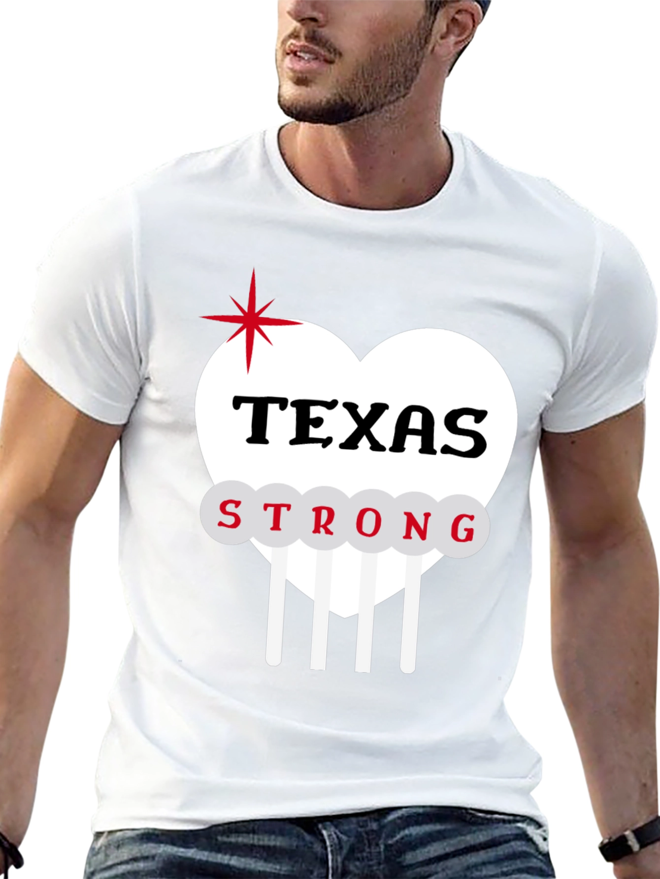 Texas Strong Heart Graphic T-Shirt