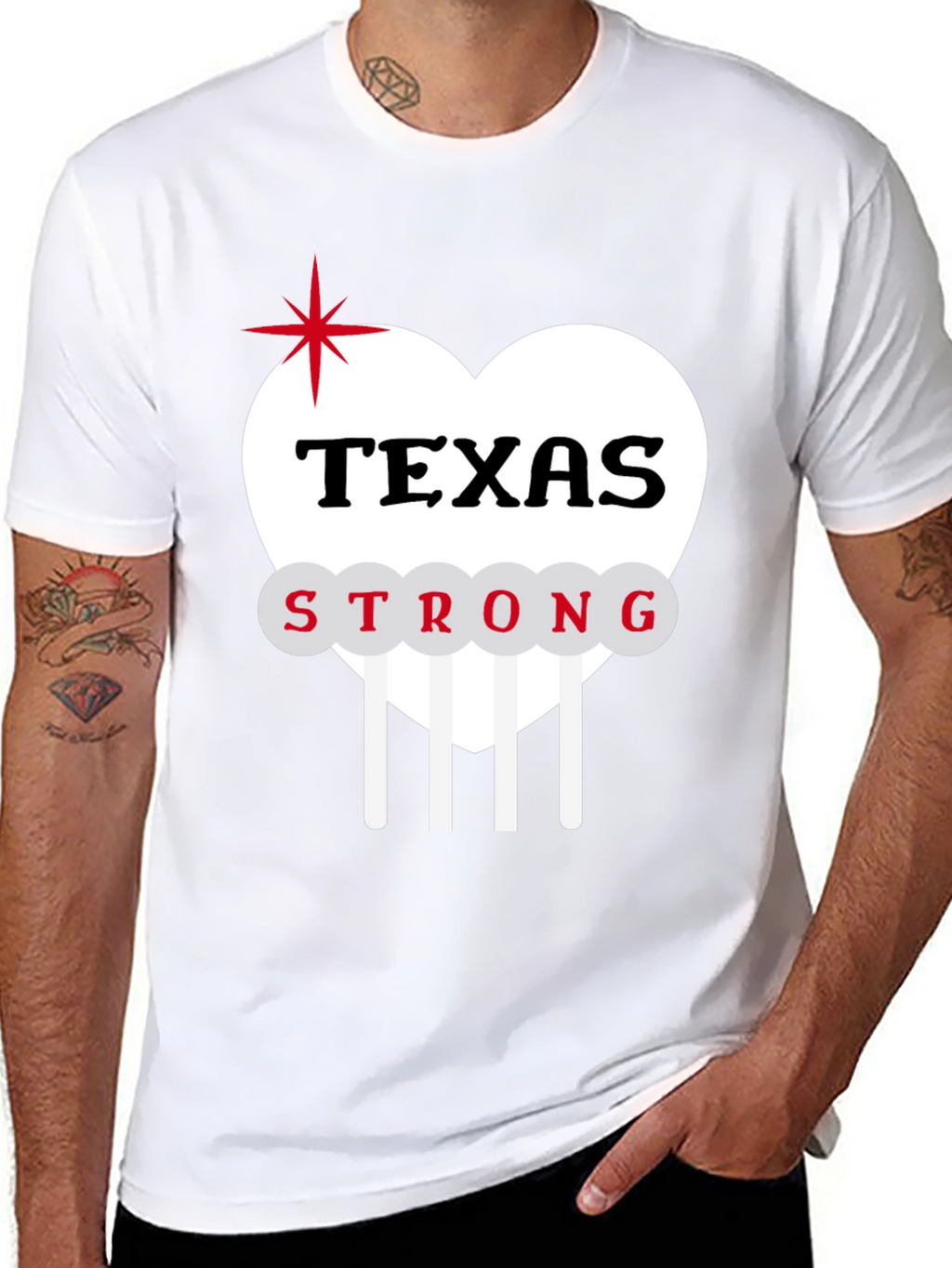 Texas Strong Heart Graphic T-Shirt