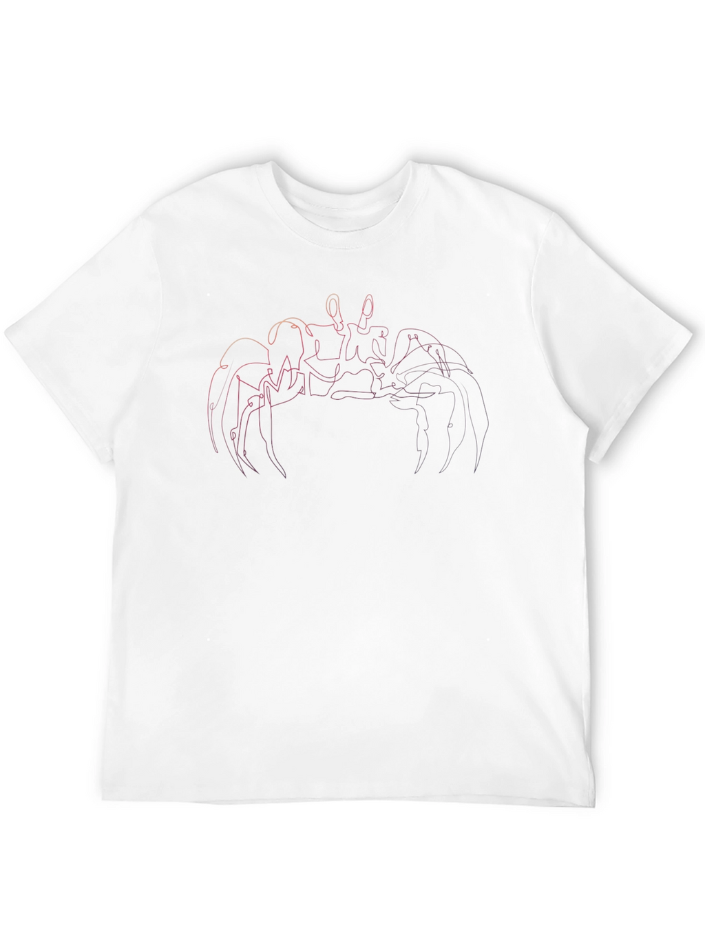 Abstract Crab Line Art Black T-Shirt