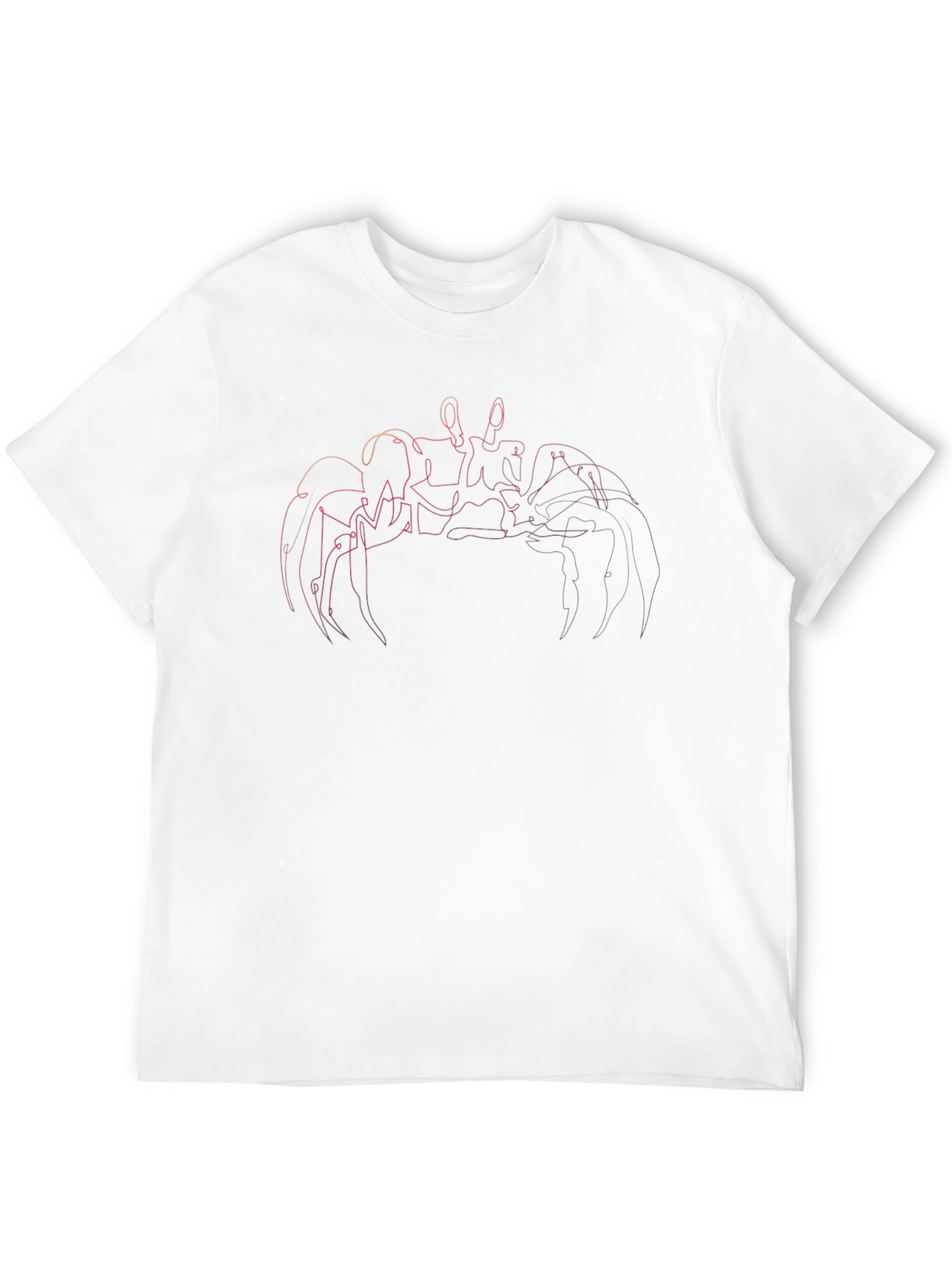 Abstract Crab Line Art Black T-Shirt