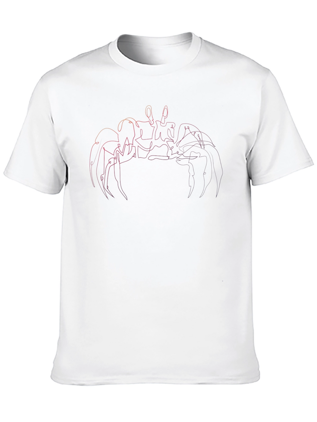 Abstract Crab Line Art Black T-Shirt