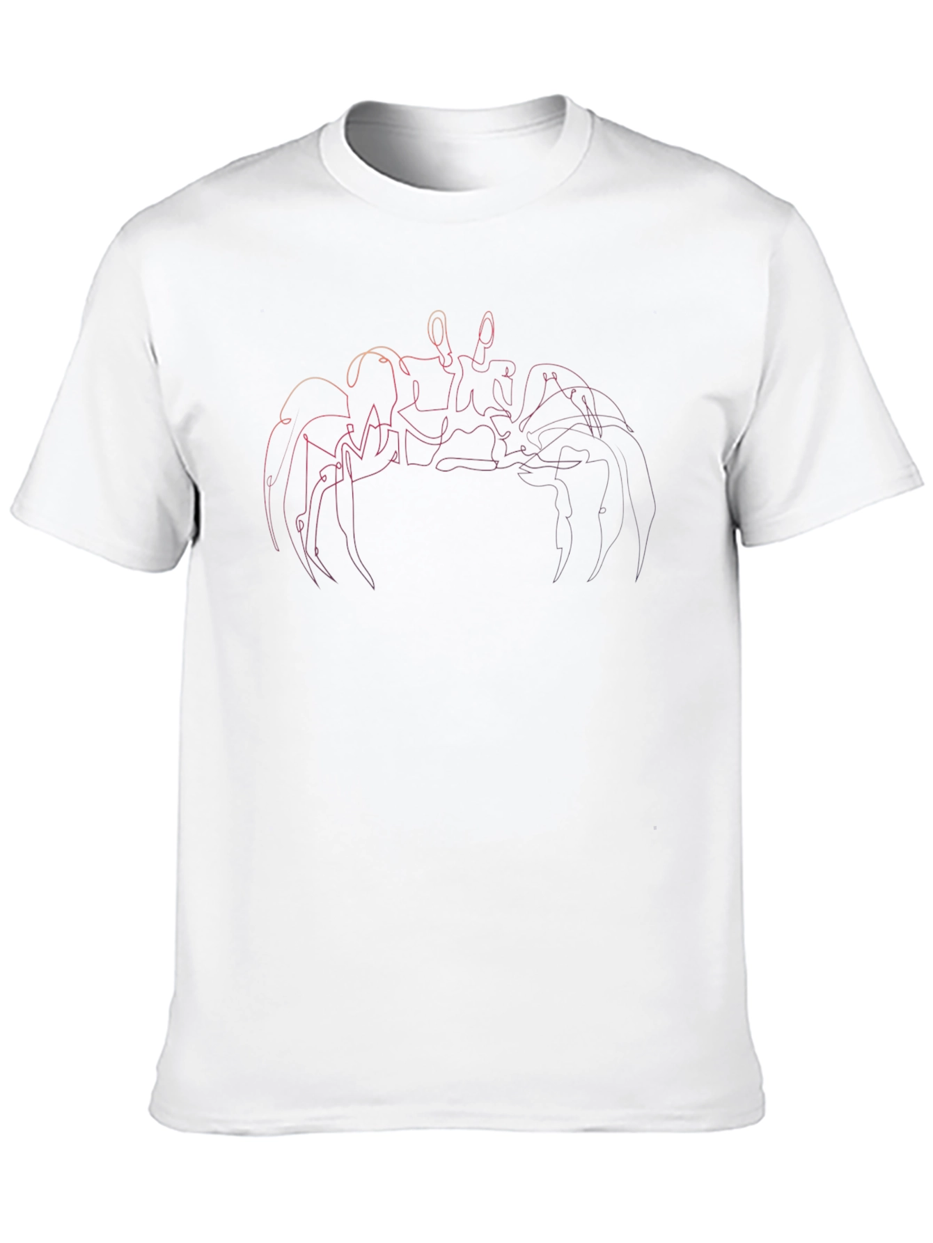 Abstract Crab Line Art Black T-Shirt