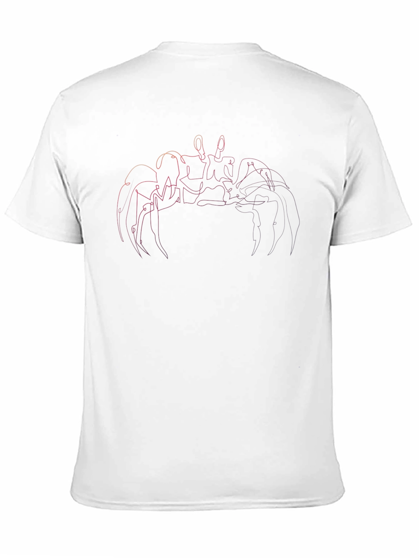 Abstract Crab Line Art Black T-Shirt