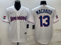 Men's 2023 World Baseball Classic #13 Manny Machado Dominican Republic White Jerseys