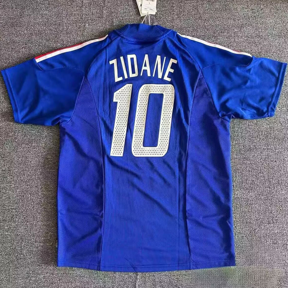 ZIDANE #10 France Home Blue Retro Soccer Jersey 2002 ★★ Item NO.: 2149717 Detail 1