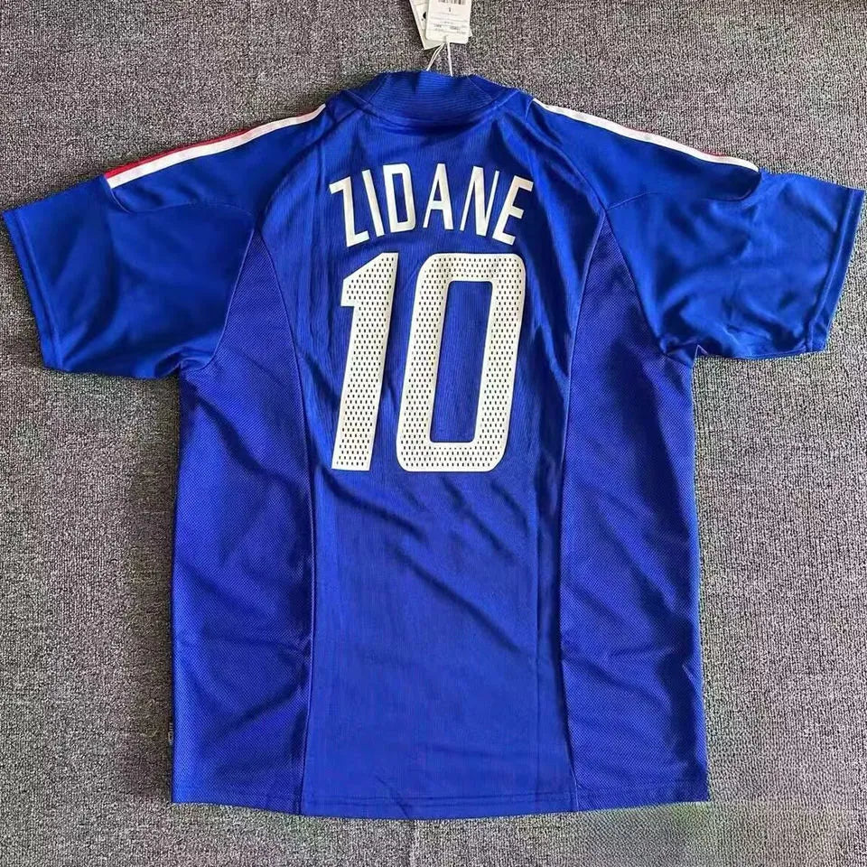 ZIDANE #10 France Home Blue Retro Soccer Jersey 2002 ★★ Detail 1