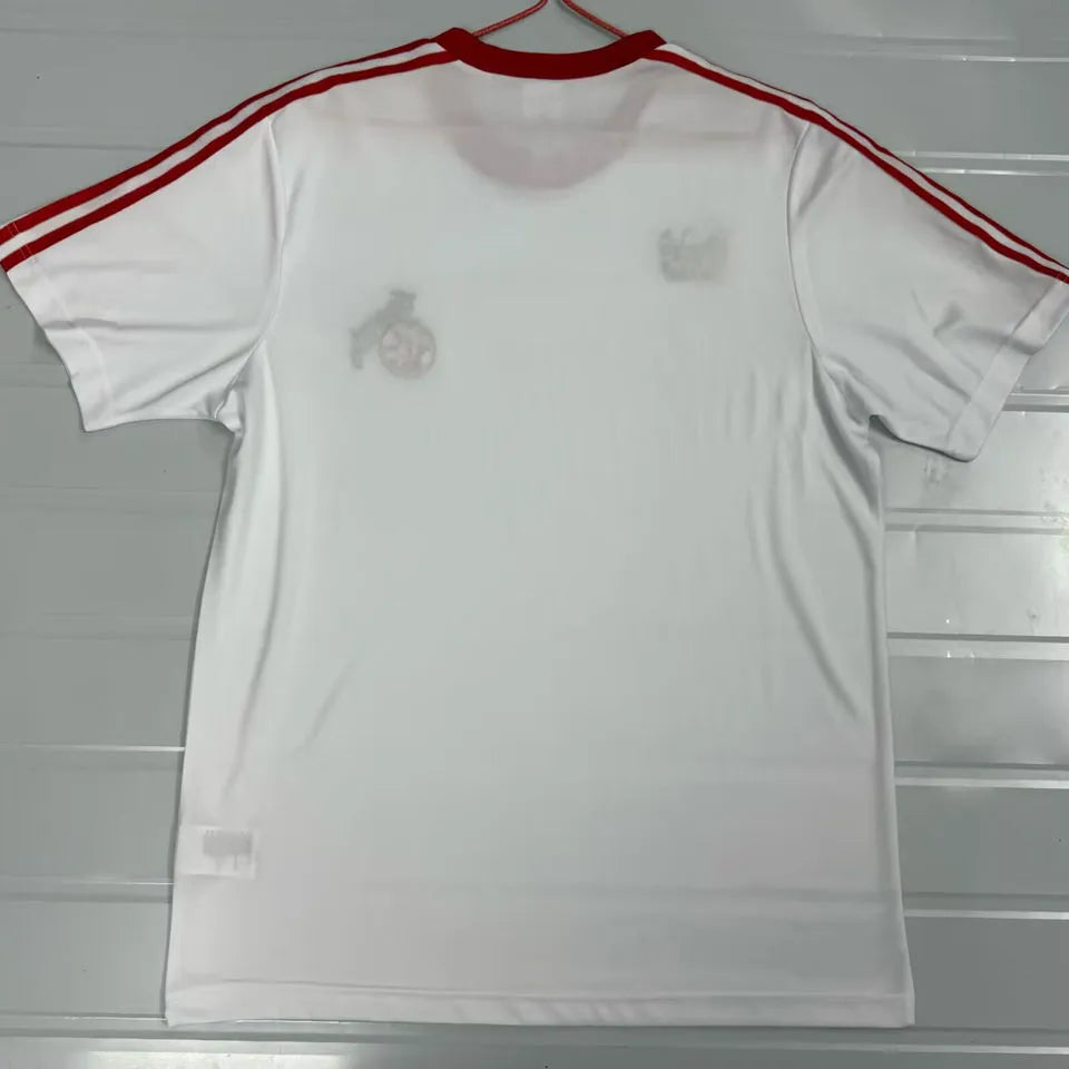 1976/1977 1. FC Köln Home White Retro Soccer Jersey Back
