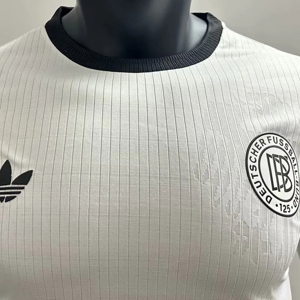 2025 Germany 125Th White Player Version Long Sleeve Soccer Jersey Detail 2