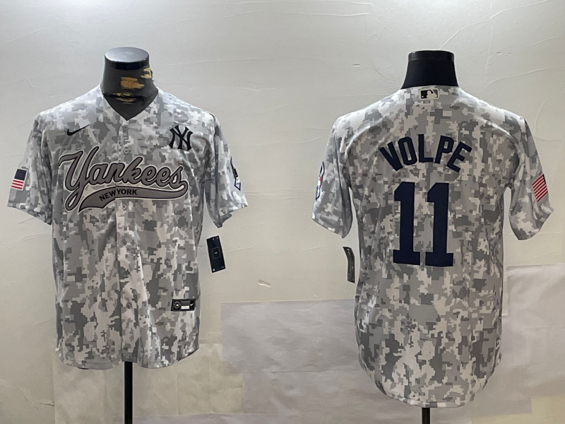 Men's New York Yankees Anthony Volpe #11 Arctic Camo 2024 Salute to Service Limited Jerseys