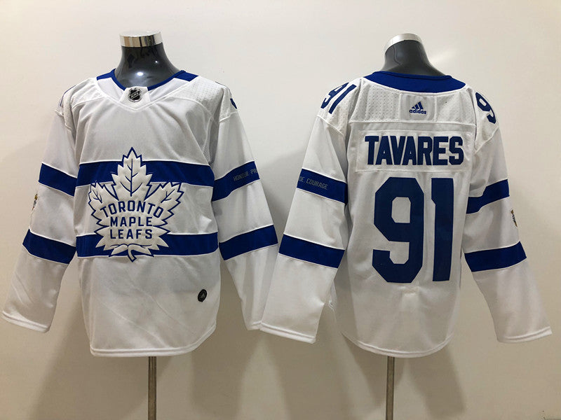Men's Toronto Maple Leafs John Tavares #91 White Breakaway Player Jerseys