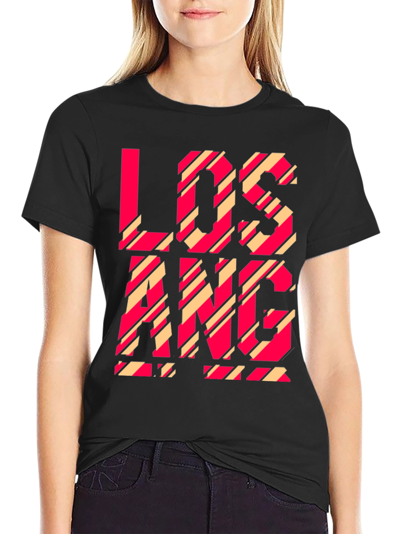 Los Angeles Striped Graphic Tee