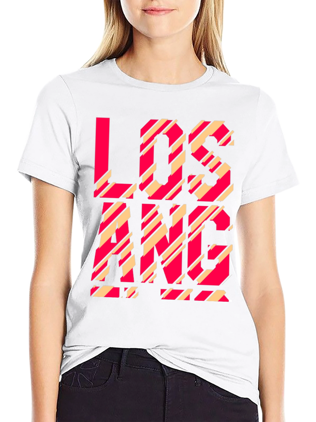 Los Angeles Striped Graphic Tee