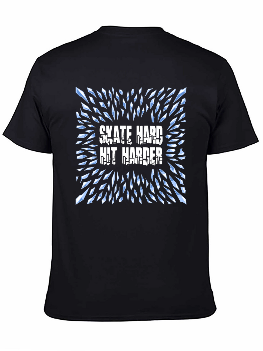 Skate Hard Hit Harder Graphic T-Shirt - Cool Design