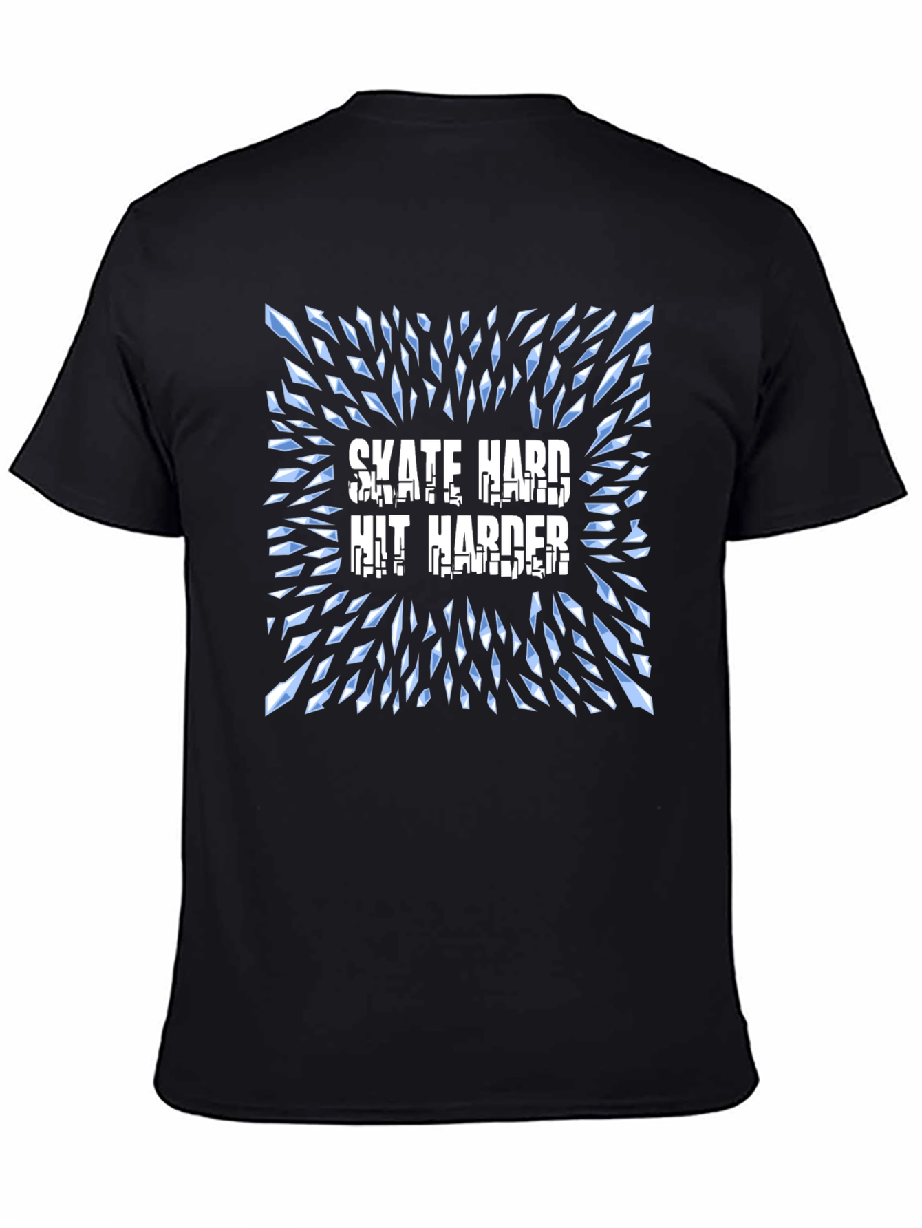 Skate Hard Hit Harder Graphic T-Shirt - Cool Design