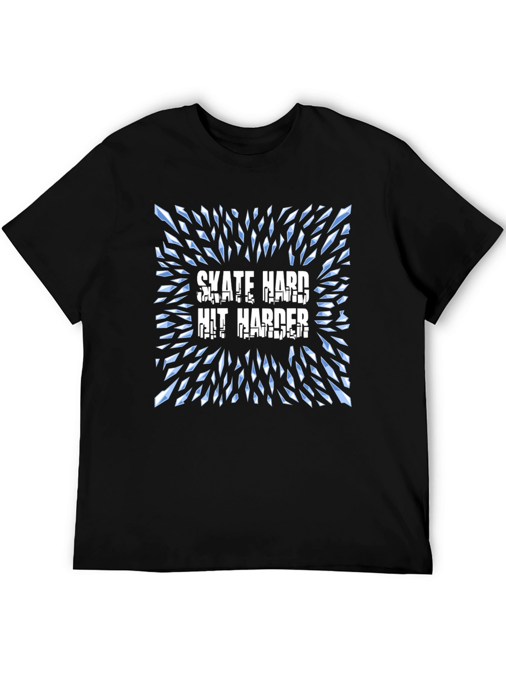 Skate Hard Hit Harder Graphic T-Shirt - Cool Design