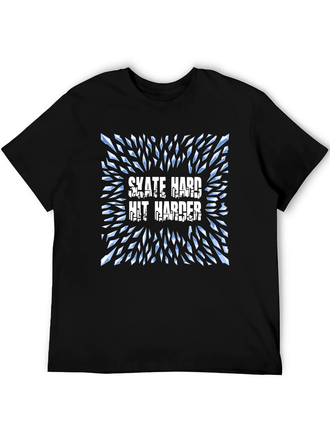 Skate Hard Hit Harder Graphic T-Shirt - Cool Design