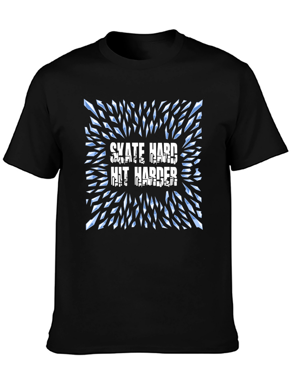 Skate Hard Hit Harder Graphic T-Shirt - Cool Design