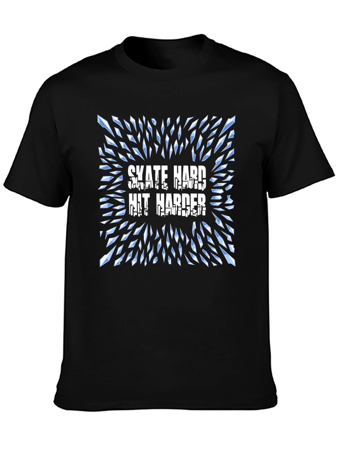 Skate Hard Hit Harder Graphic T-Shirt - Cool Design