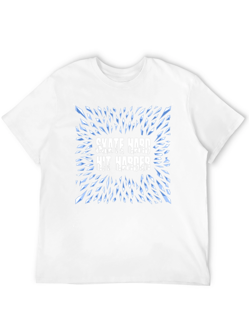 Skate Hard Hit Harder Graphic T-Shirt - Cool Design