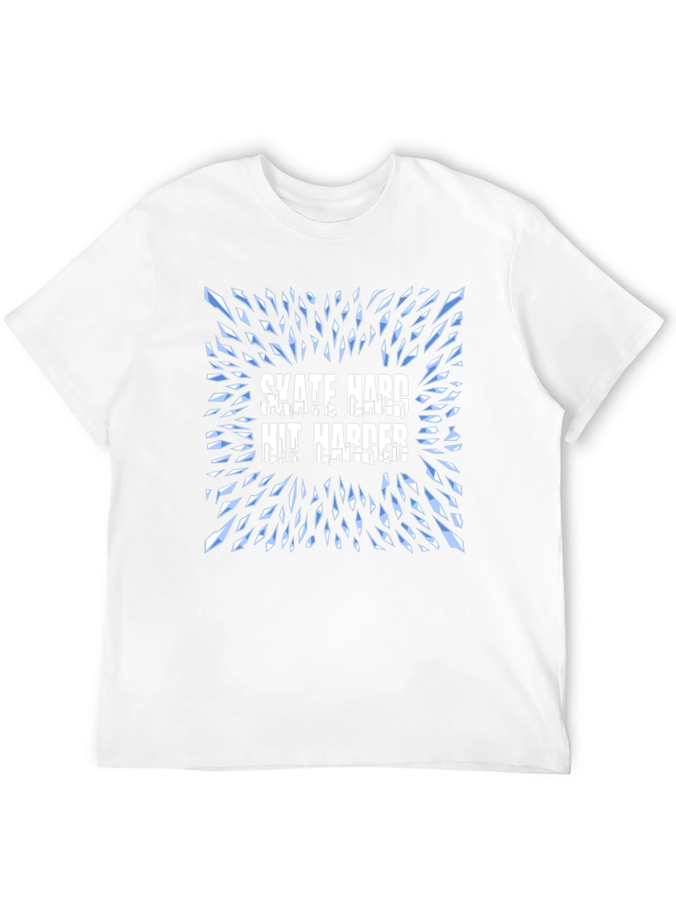 Skate Hard Hit Harder Graphic T-Shirt - Cool Design