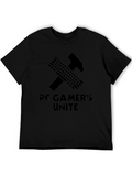 PC Gamers Unite T-Shirt - Keyboard Hammer Design