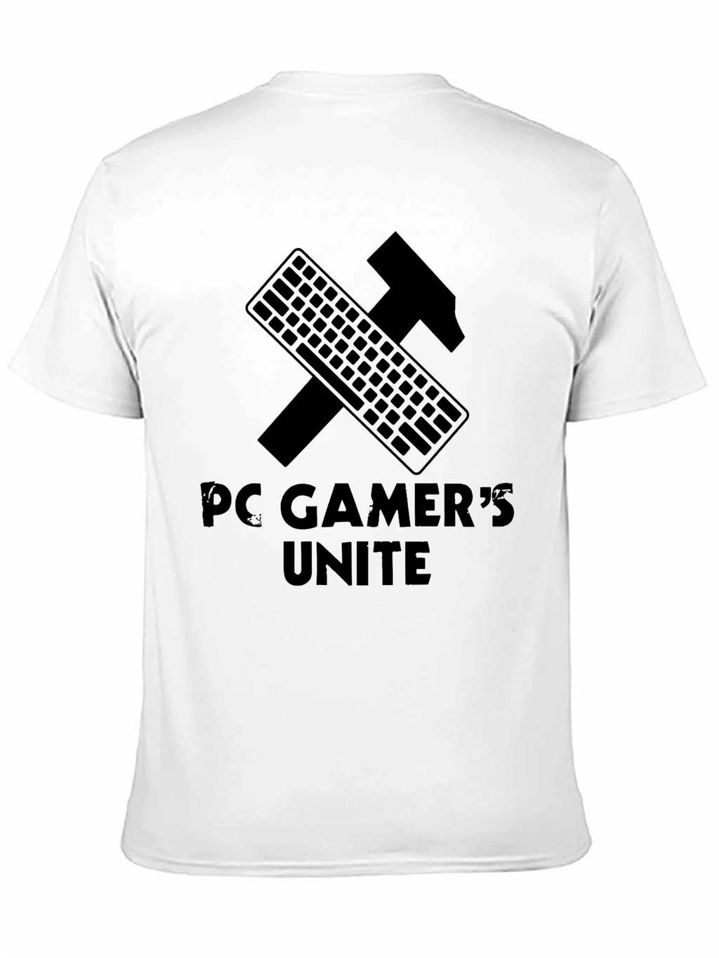 PC Gamers Unite T-Shirt - Keyboard Hammer Design