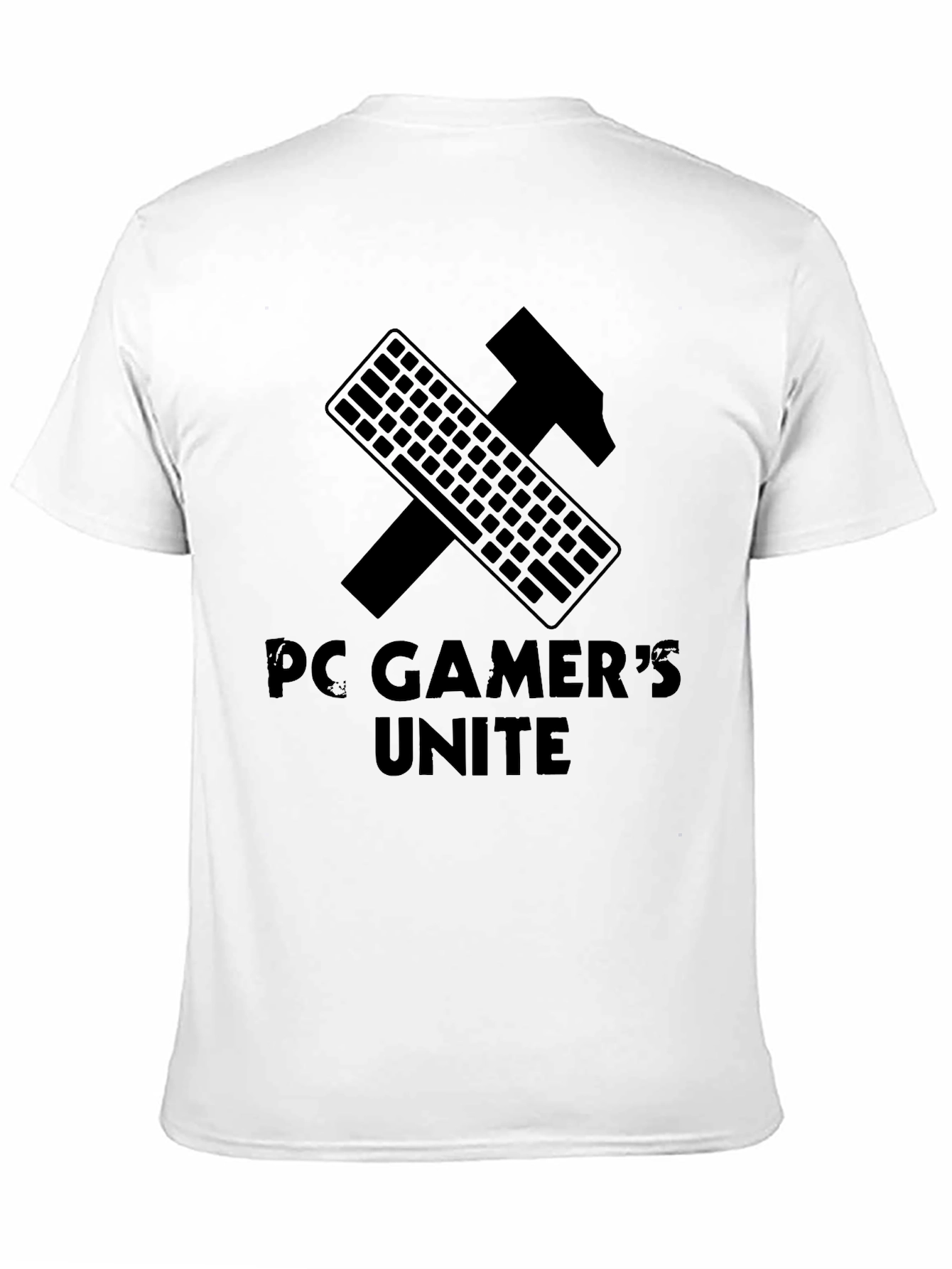 PC Gamers Unite T-Shirt - Keyboard Hammer Design