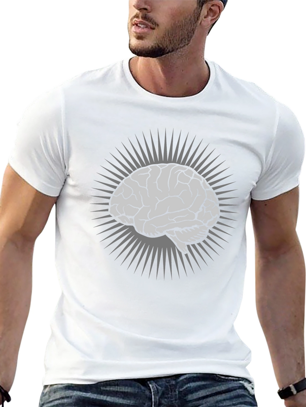 Brain Graphic T-Shirt - Black Cotton Tee