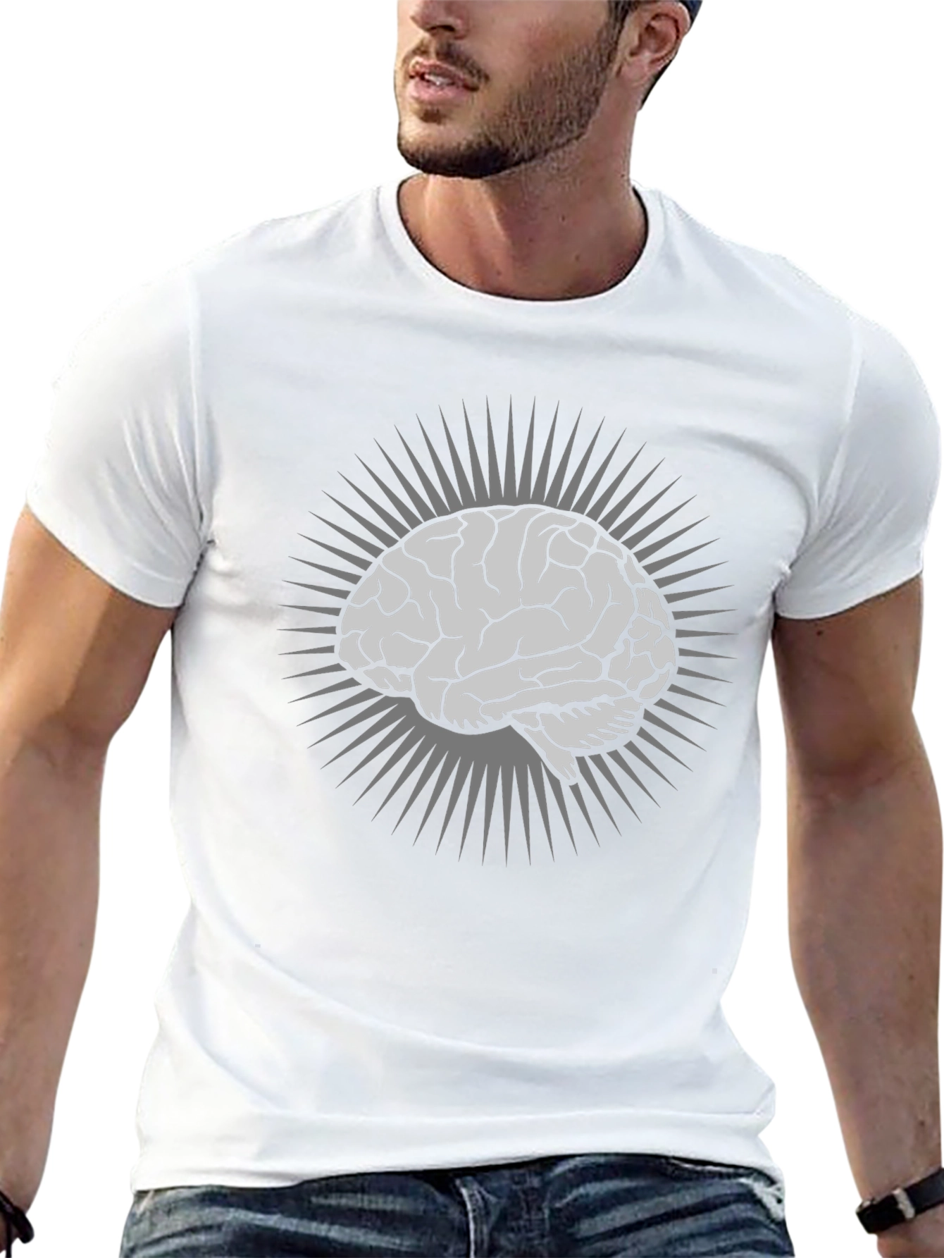 Brain Graphic T-Shirt - Black Cotton Tee