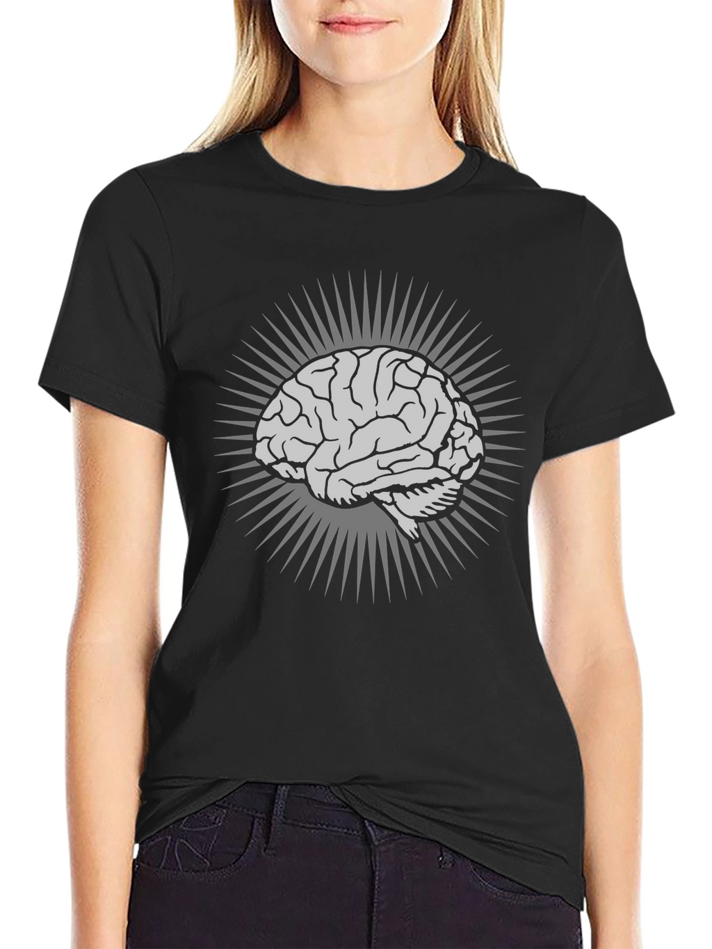 Brain Graphic T-Shirt - Black Cotton Tee
