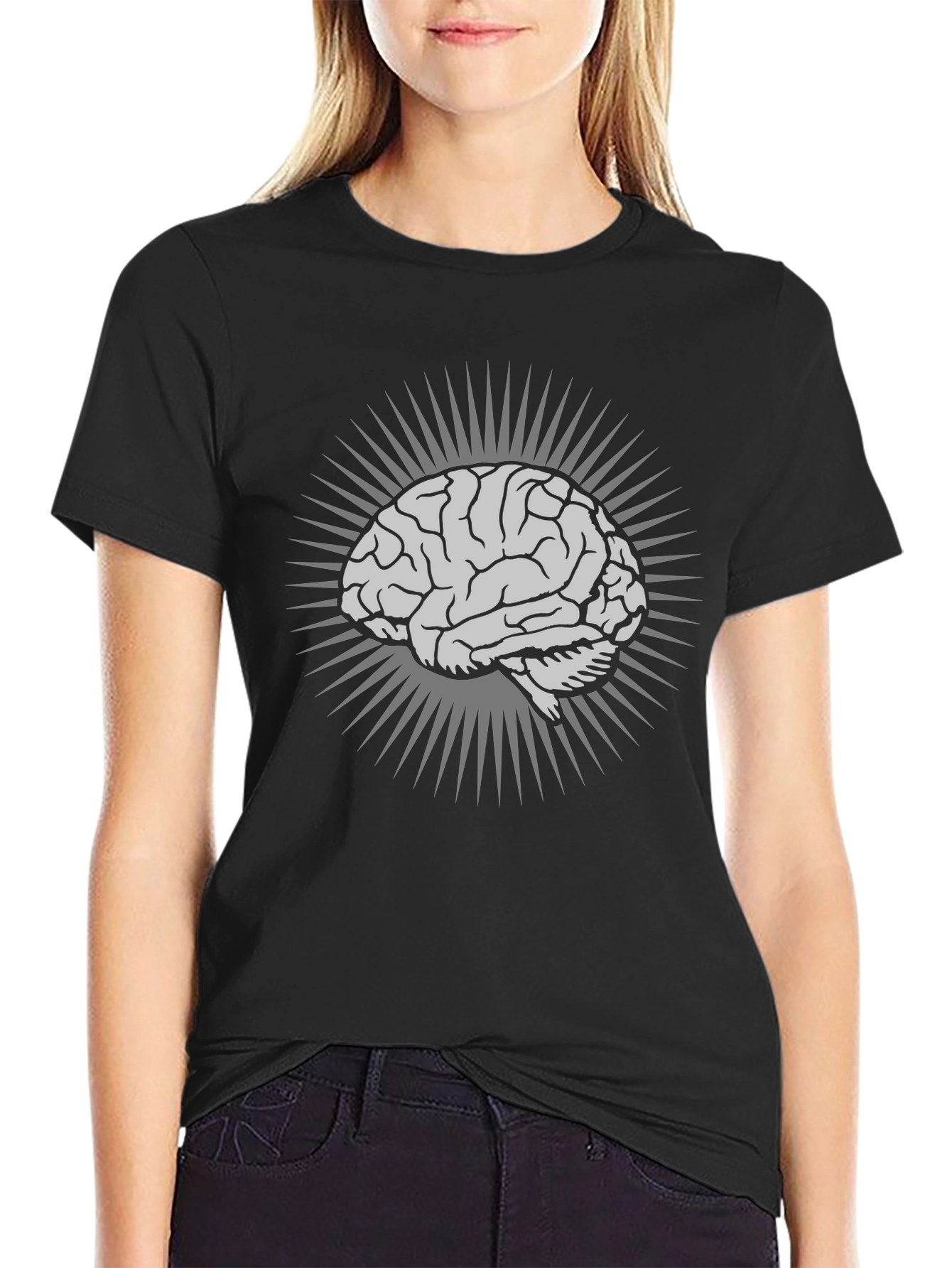 Brain Graphic T-Shirt - Black Cotton Tee