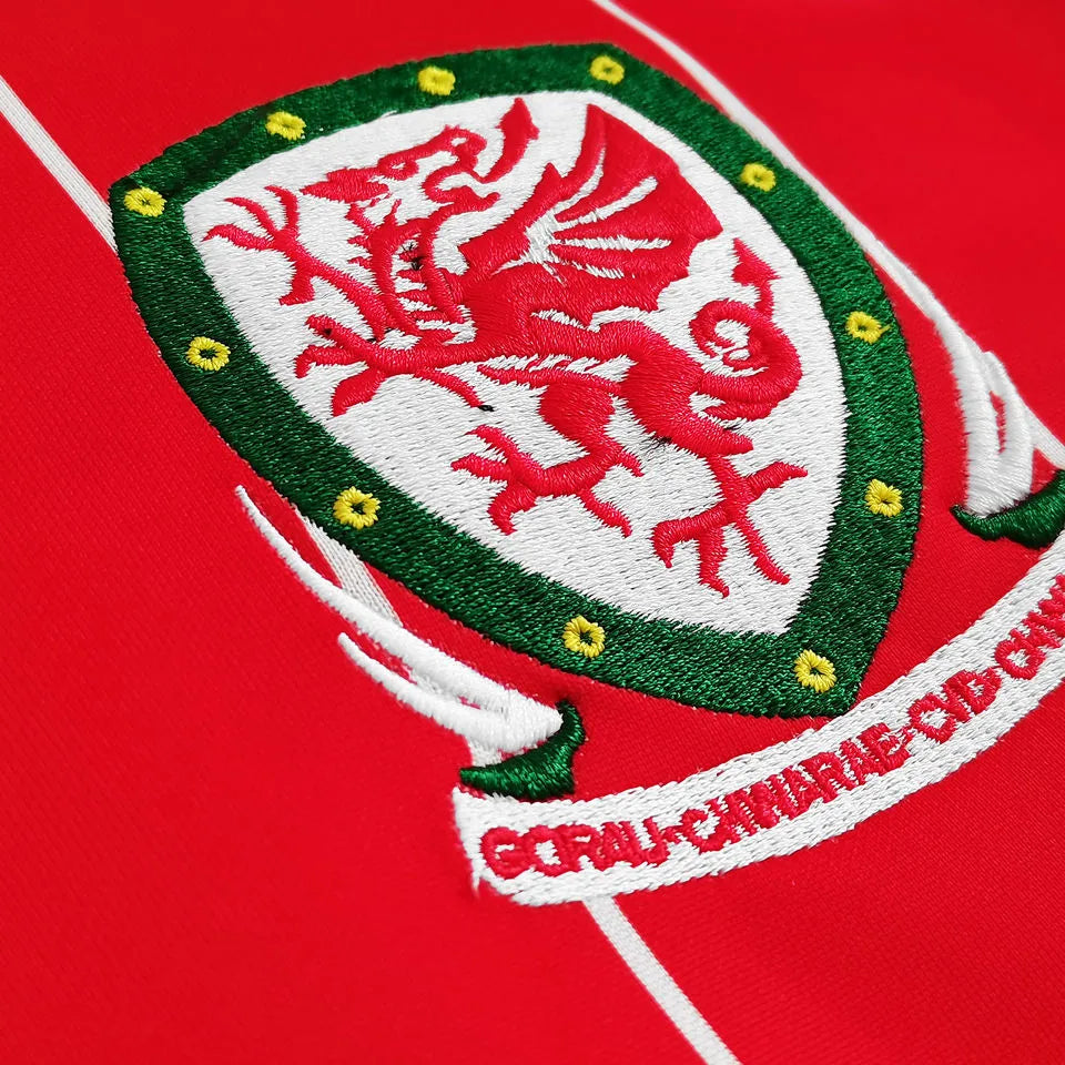 2015/16 Wales Home Red Retro Soccer Jersey Detail 3