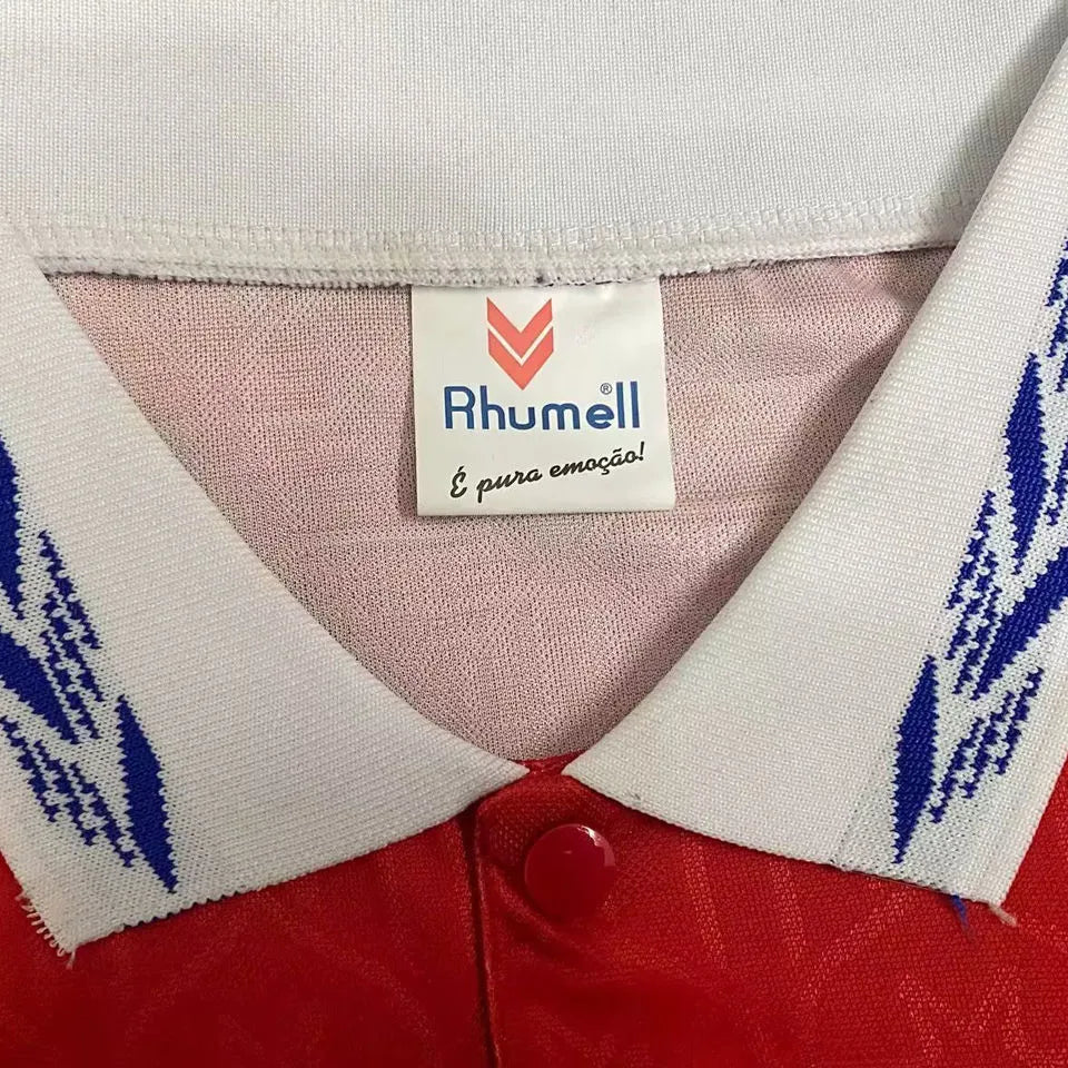 1995 Chile Home Red Retro Soccer Jersey Detail 2
