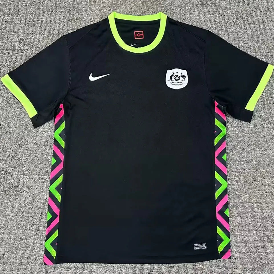 2025/26 Australia Away Black Fans Soccer Jersey Front