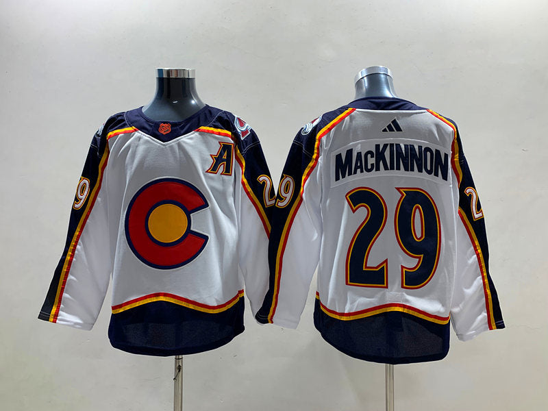Men's Colorado Avalanche Nathan MacKinnon #29 White Reverse Retro 2.0 Authentic Player Jerseys